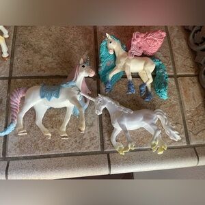 Set of Three Pastel Unicorn & Pegasus Figurines